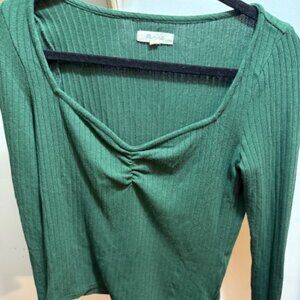 Madewell Green Long Sleeve Top